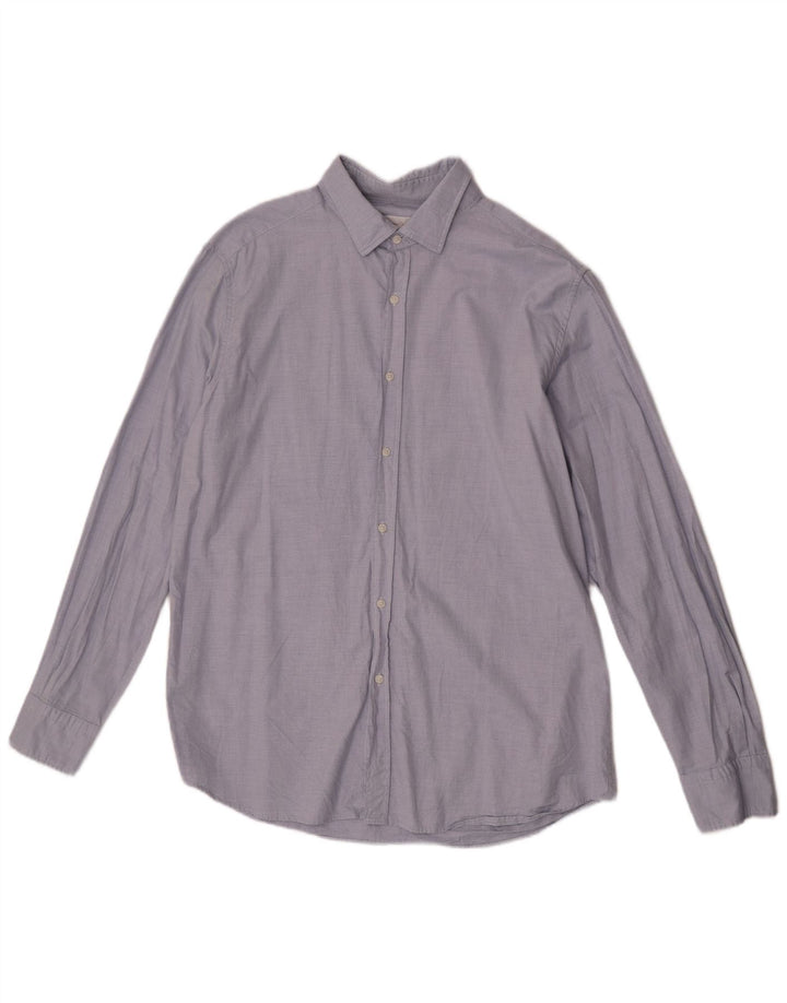 Camisa Massimo Dutti Hombre XL Azul Algodón