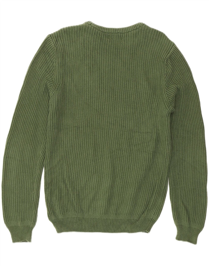 Zara Hombre Jersey Cuello Redondo Jersey Algodón Verde Medio