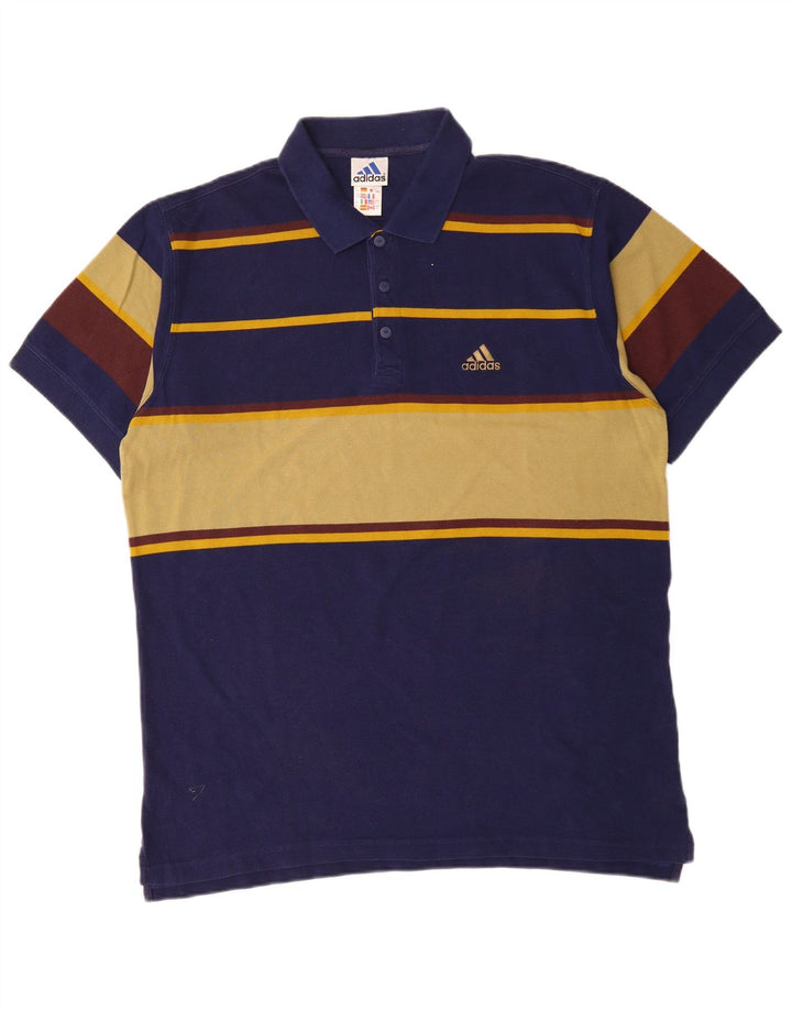 Polo ADIDAS para hombre UK 44/46 Large Azul marino Colorblock Algodón