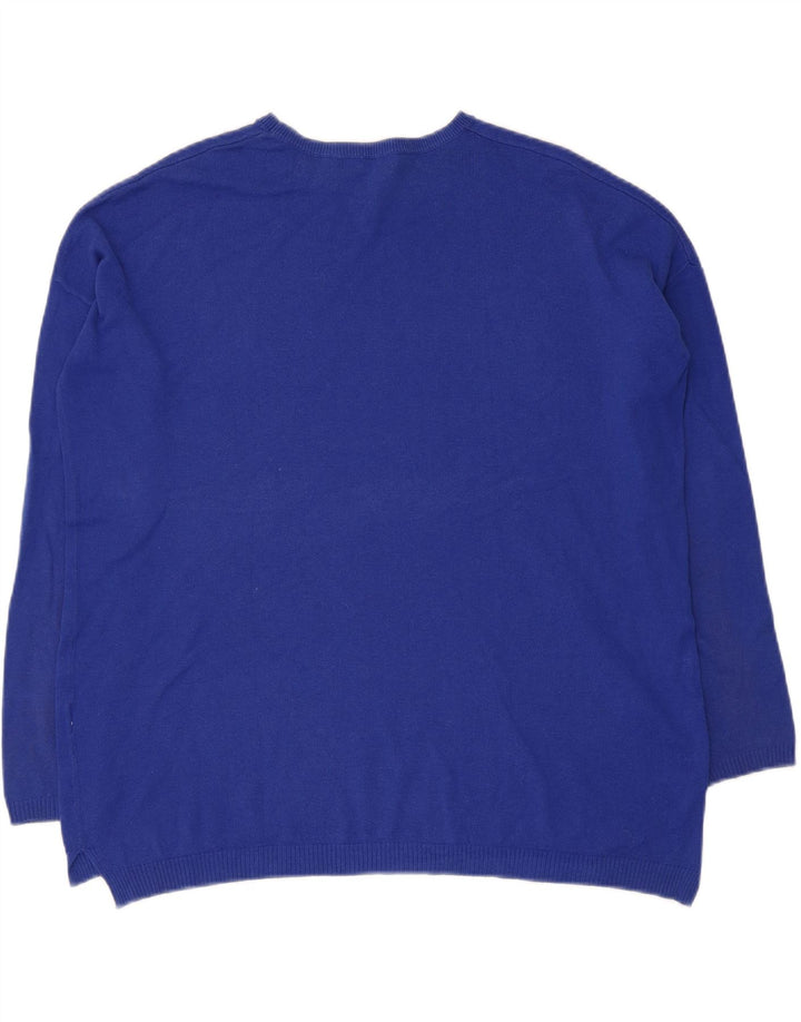 Zara Mujer Suéter De Cuello Redondo De Gran Tamaño UK 10 Small Azul