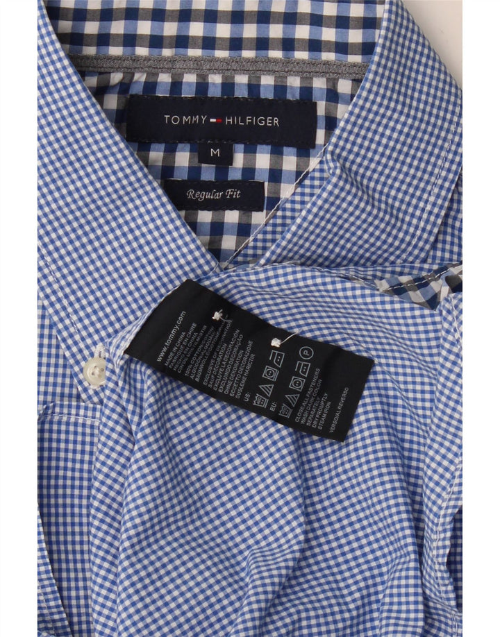 TOMMY HILFIGER Camisa de manga corta de corte regular para hombre Vichy azul medio