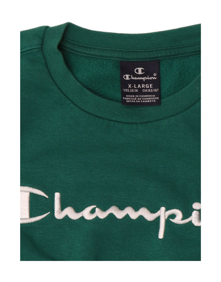 Champion Sudadera con gráfico para niños 13-14 años XL Verde