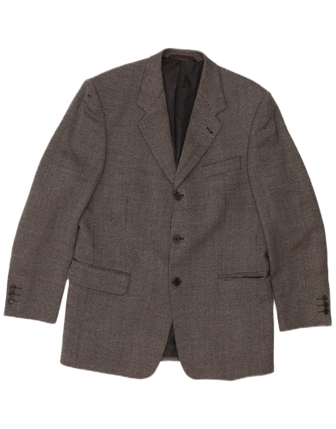 REDGREEN Chaqueta tipo blazer de 3 botones para hombre EU 50 Lana manchada gris grande