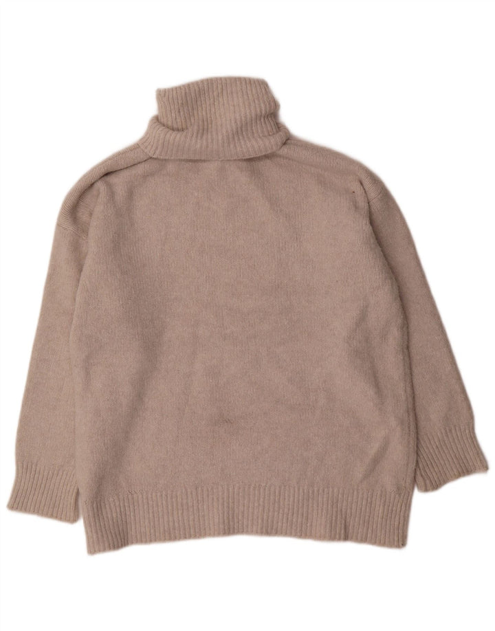 Zara Mujer Oversize Roll Neck Jumper Sweater UK 44 Medio Beige Poliéster