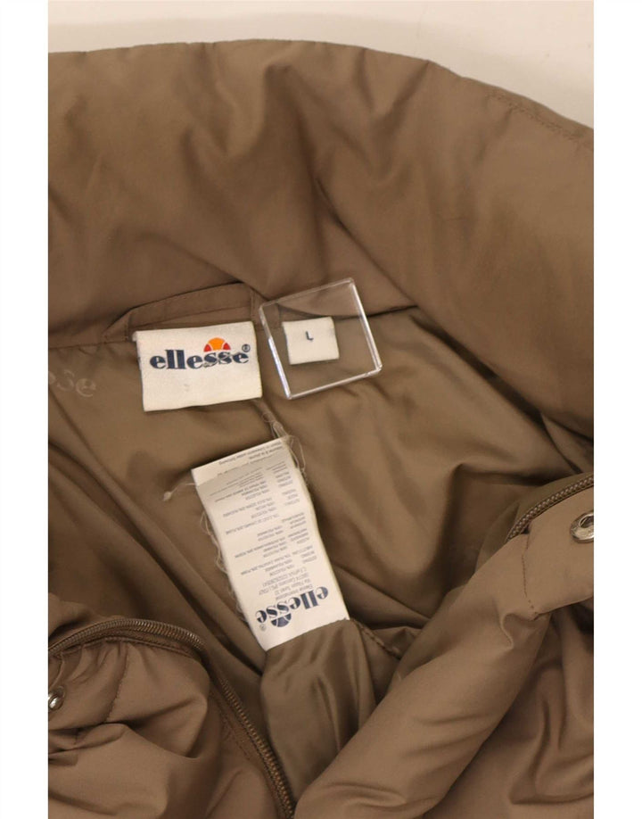Ellesse Chaqueta acolchada para hombre UK 40 Large Beige Poliéster