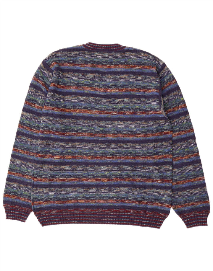 Il Granchio Jersey Con Cuello De Pico De Algodón A Rayas Medio Multicolor Hombre