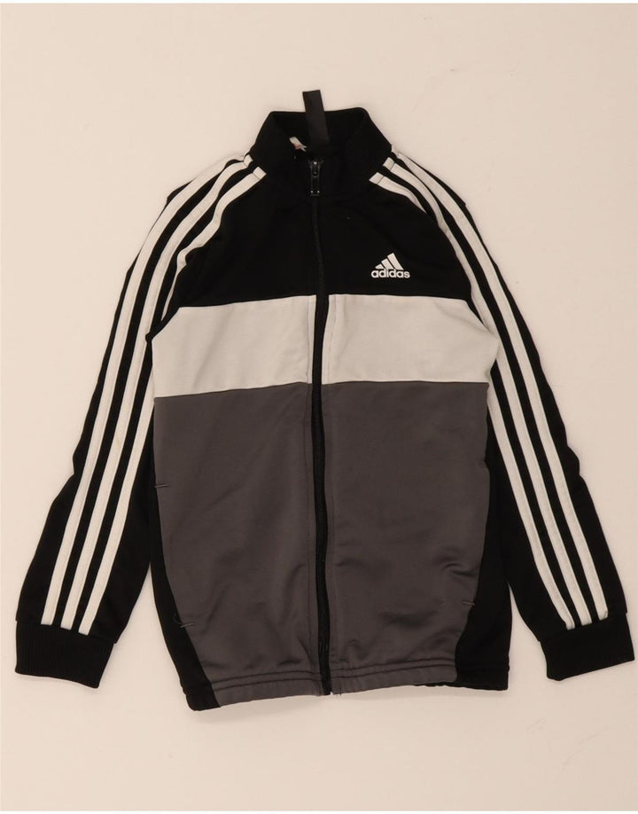 Adidas - Chaqueta de chándal para niño, 7-8 años, color negro, poliéster