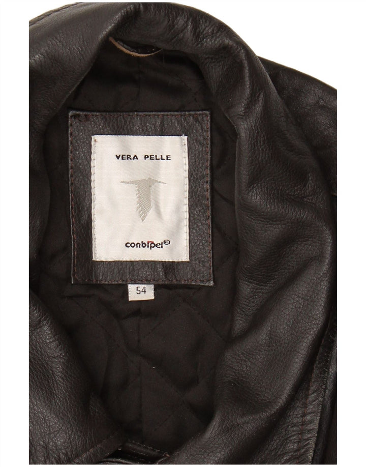 CONBIPEL Abrigo de cuero para hombre IT 54 XL Cuero marrón