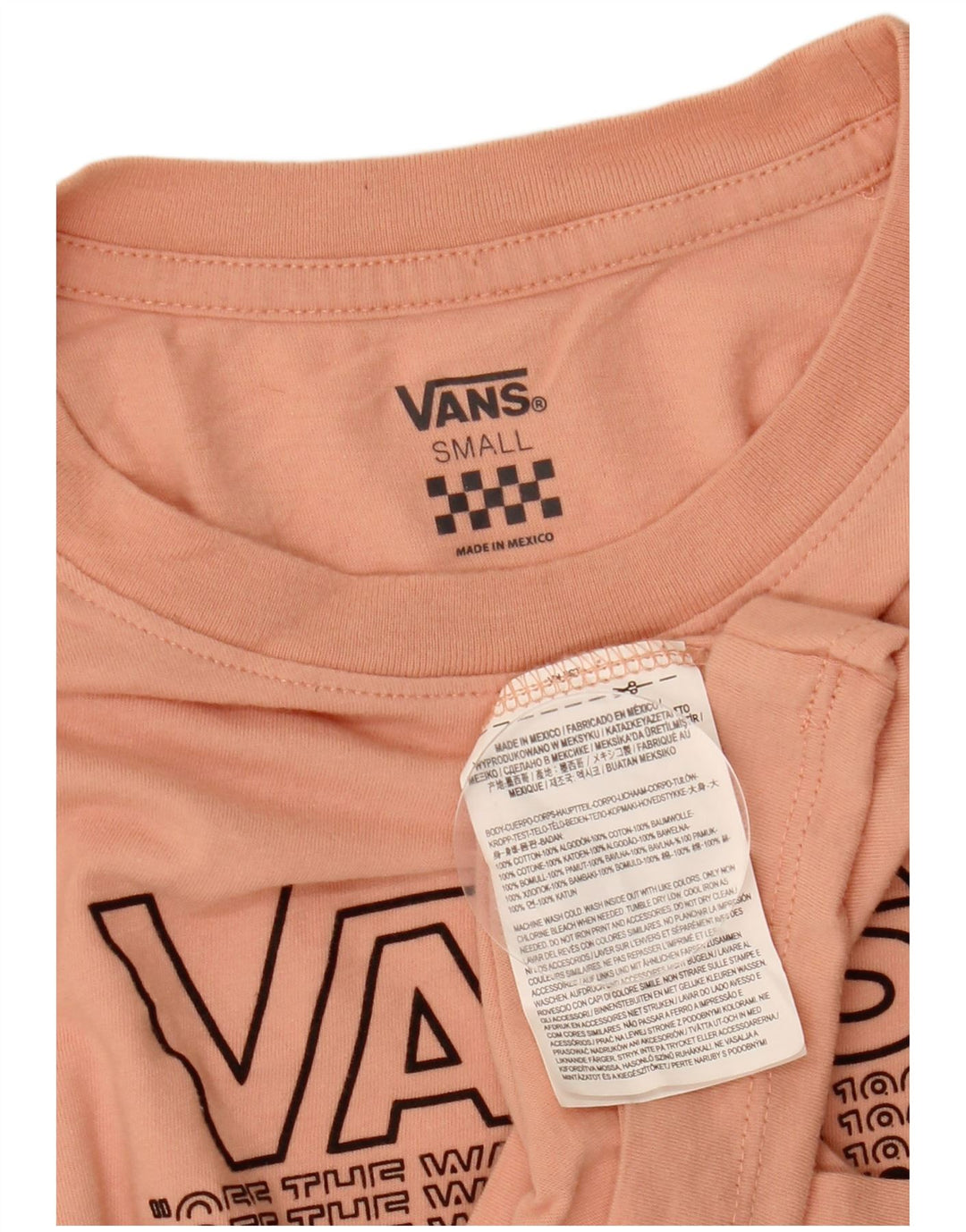VANS Camiseta gráfica para mujer de manga larga UK 10 Small Pink Cotton