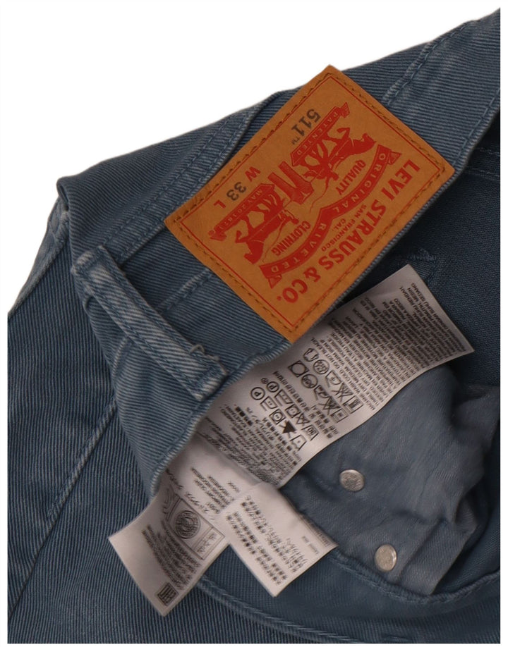 Levi's Mens 511 Shorts De Mezclilla W33 Algodón Azul Medio