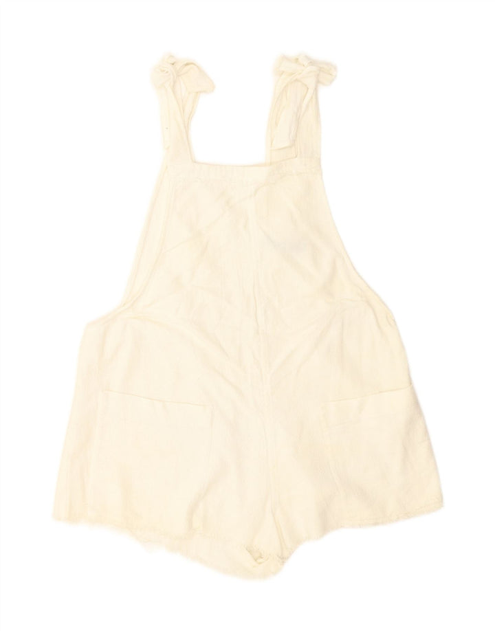 Zara Mujer Peto Corto Mediano W36 Algodón Blanco Roto