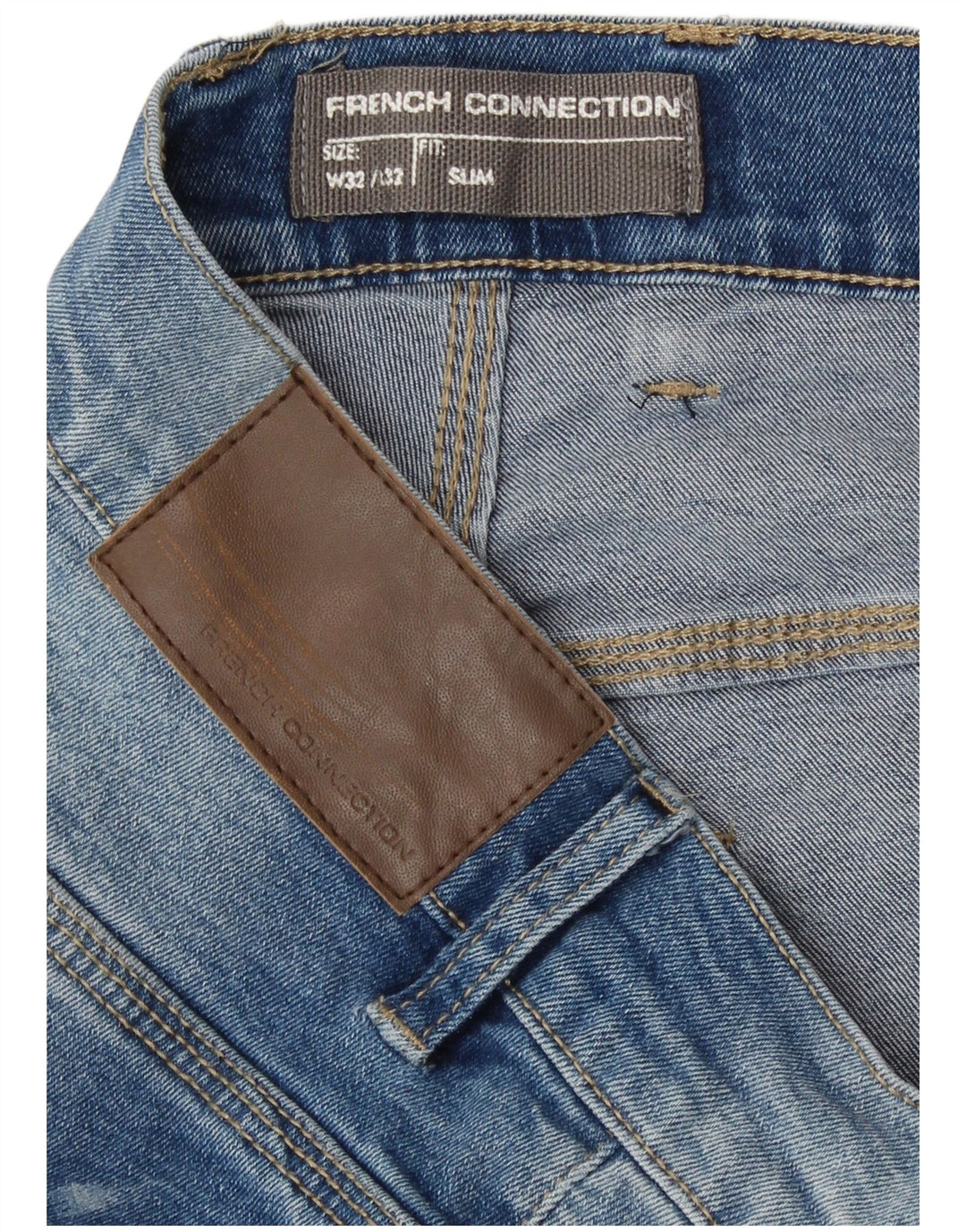 French Connection Vaqueros ajustados para hombre W32 L32 Algodón azul
