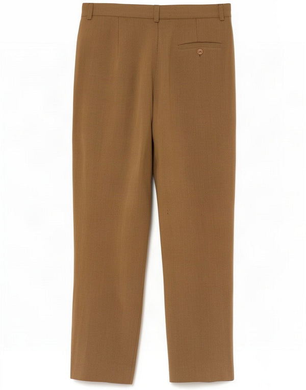Pantalones de traje con pinzas para mujer Max Mara UK 16 Medium W28 L28 Lana caqui