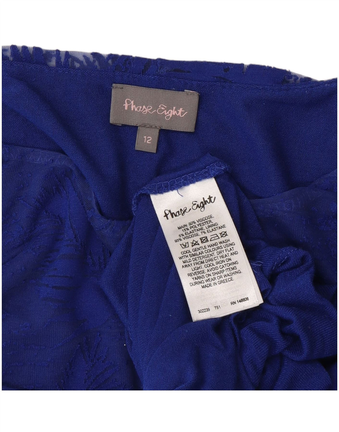Phase Eight Top extragrande para mujer manga 3/4 UK 42 Azul medio Floral