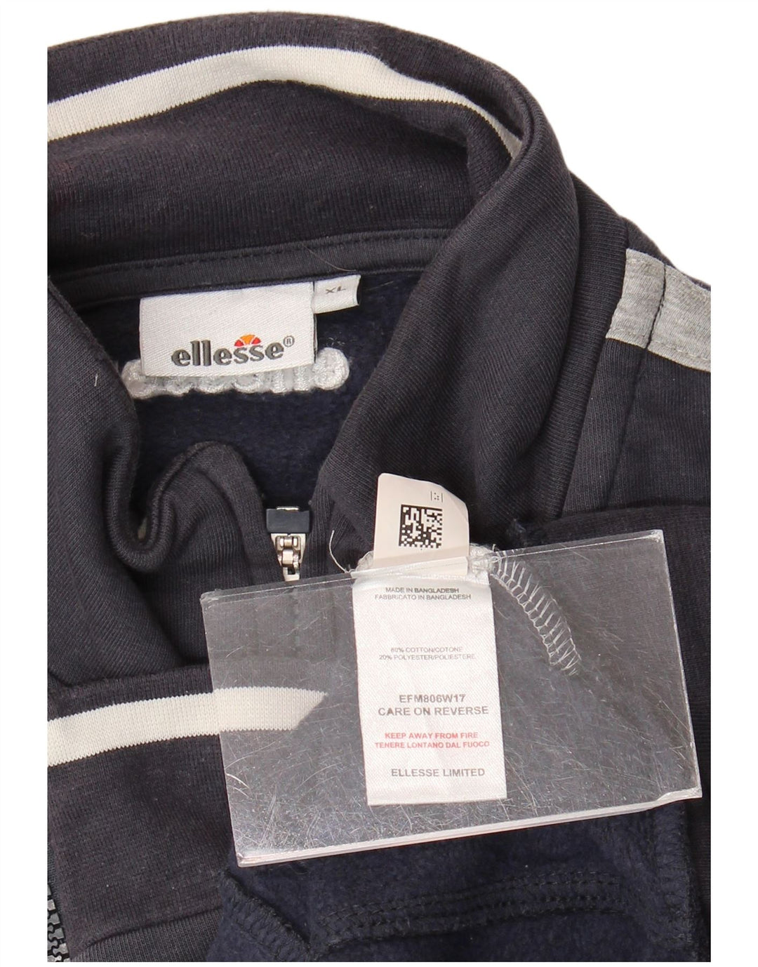 Ellesse Mens Graphic Chándal Top Chaqueta XL Azul Marino Colorblock Algodón