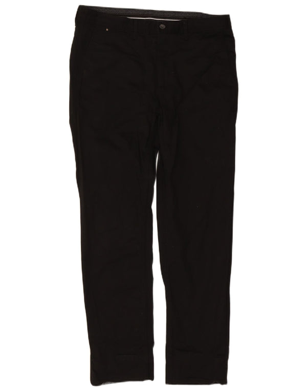 Zara Pantalón chino recto para hombre EU 42 Large W32 L29 Algodón negro