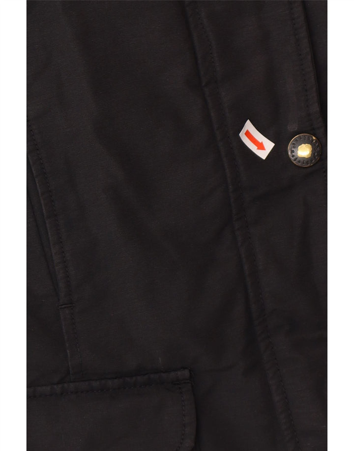 Refrigue Parka con capucha para mujer UK 10 Small Black Cotton