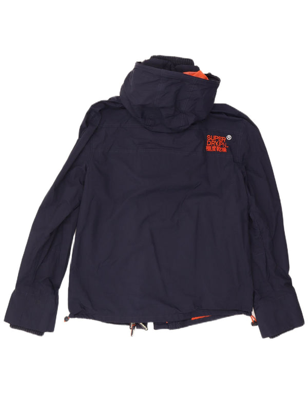 Superdry Chaqueta impermeable con capucha Windcheater para hombre UK 44 2XL Nylon azul marino