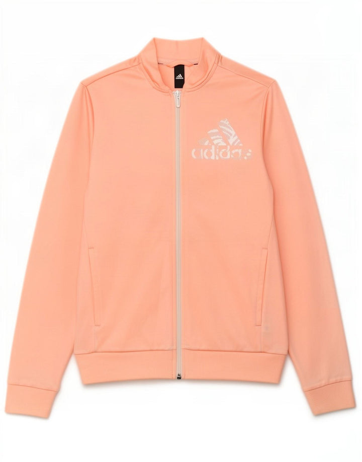 Adidas - Chaqueta de chándal gráfica para mujer, talla 12, color rosa mediano
