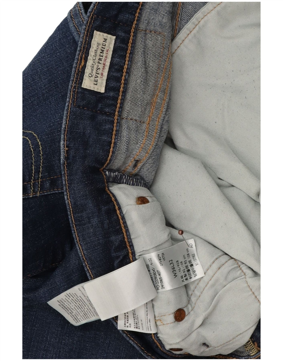 Levi's Hombre 511 Slim Jeans W36L32 Algodón Azul Marino