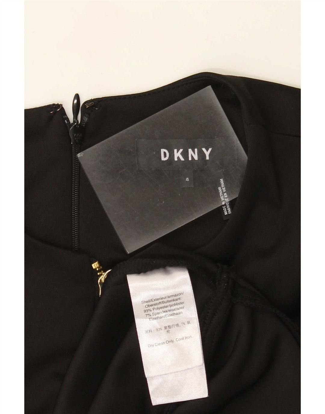 Dkny Vestido acampanado para mujer US 4 Pequeño Poliéster negro