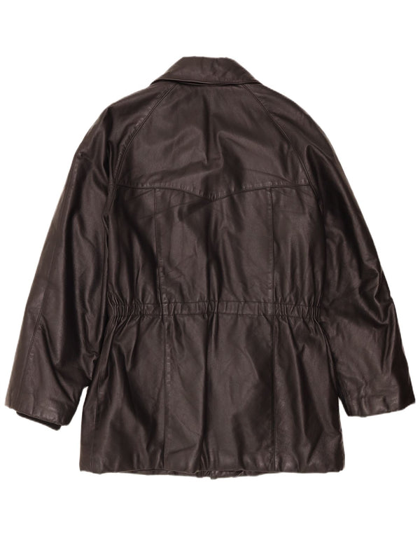 Chaqueta de cuero vintage para hombre IT 48 Medio Negro