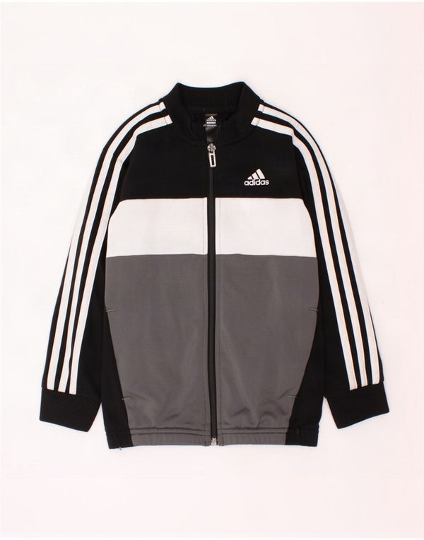 Adidas - Chaqueta de chándal para niño, 5-6 años, color negro, poliéster