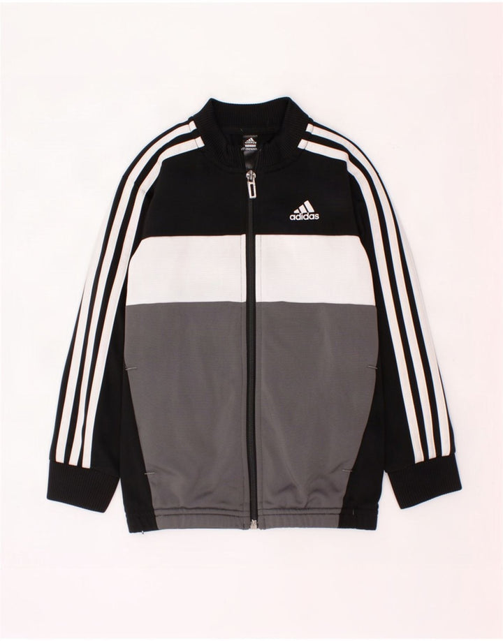 Adidas - Chaqueta de chándal para niño, 5-6 años, color negro, poliéster