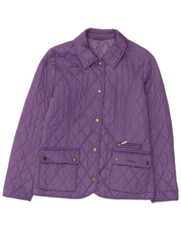 Barbour Chaqueta Acolchada Para Mujer UK 12 Poliéster Púrpura Mediano