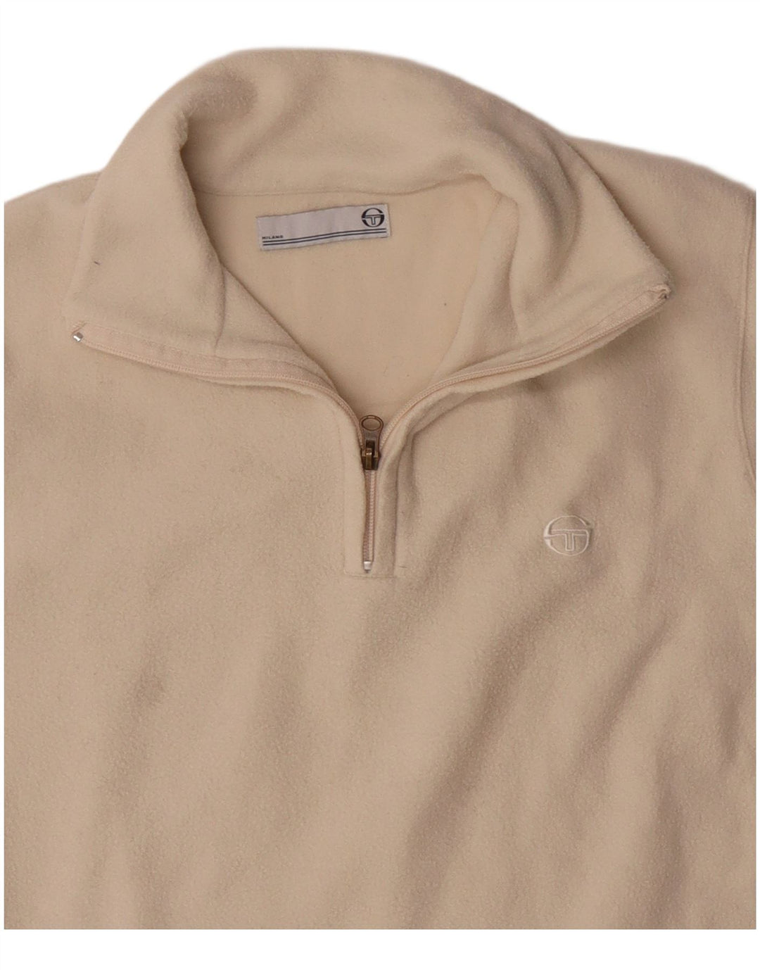 SERGIO TACCHINI Jersey polar con cuello y cremallera para hombre, talla grande, color beige