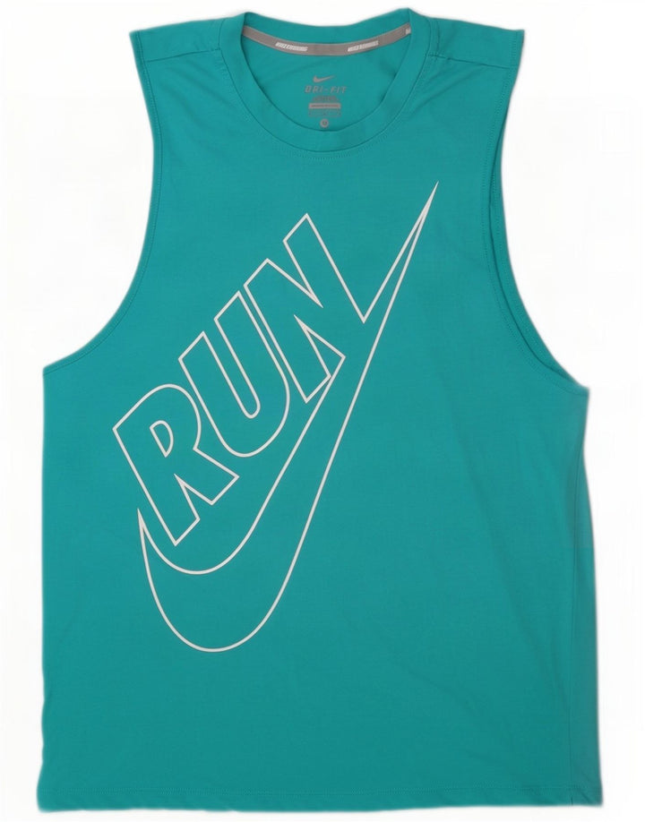 Nike Camiseta sin mangas Dri Fit Graphic para mujer UK 44 Medium Turquesa Colorblock