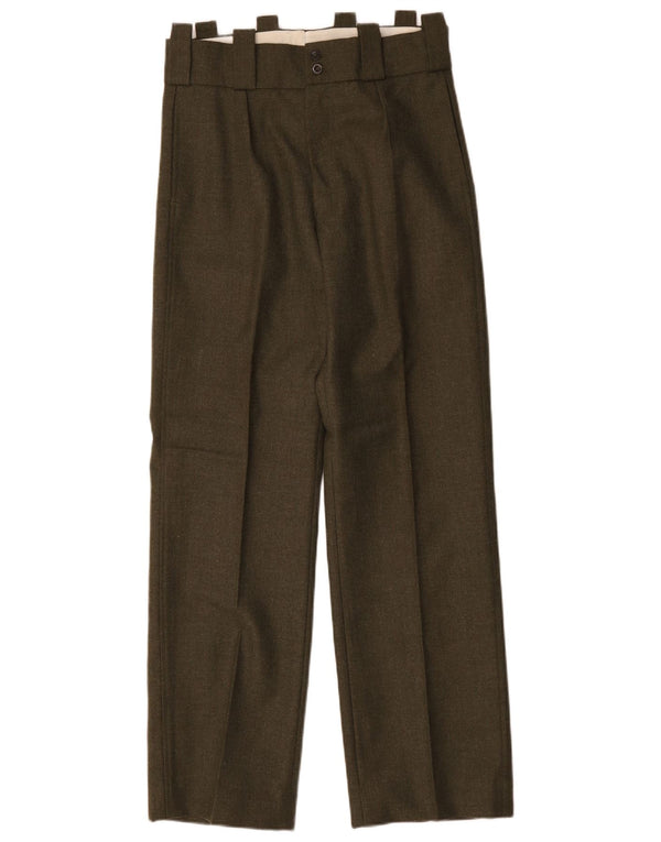 Vintage mujer cintura alta pantalones casuales US 10 grande W30 L31 verde