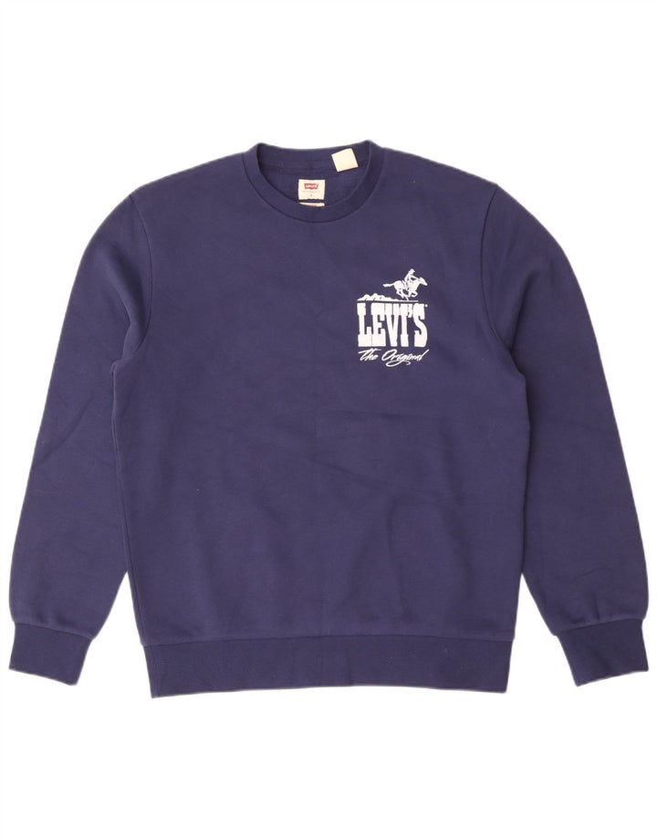 Levi's Mens Graphic Standard Fit Sudadera Jumper Pequeño Azul Marino Clásico