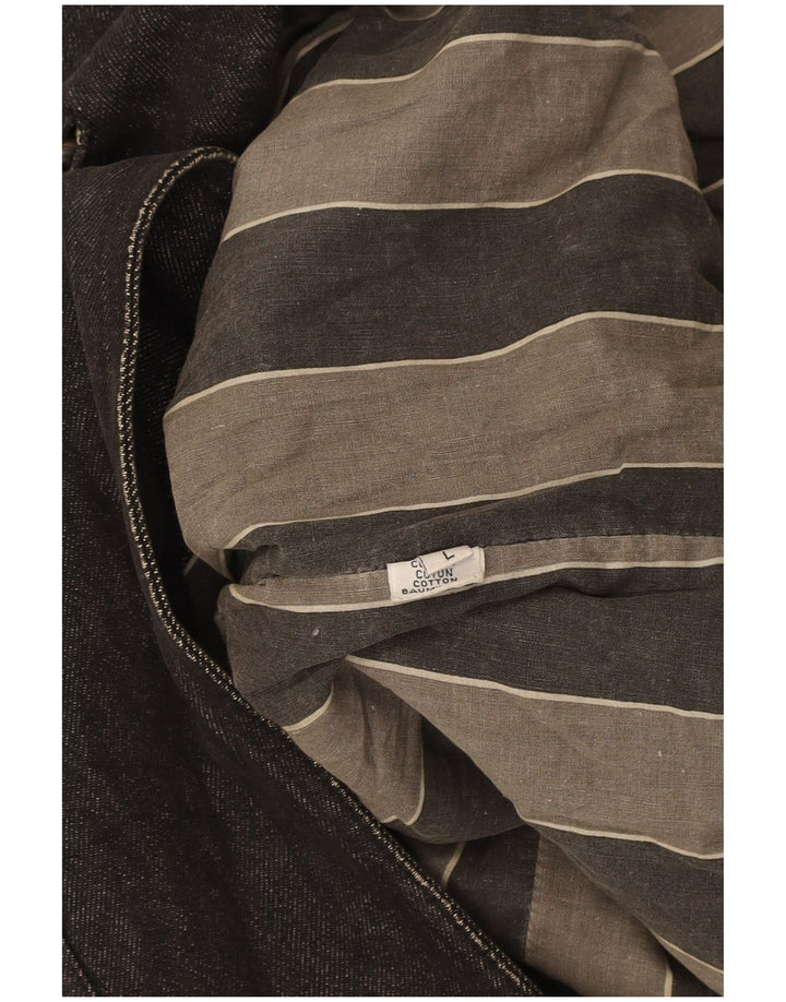 Trussardi Abrigo vaquero para hombre UK 40 Large Azul marino Algodón