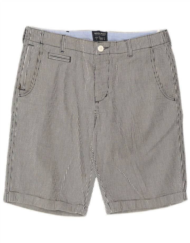 Woolrich Pantalones cortos casuales para hombre W32 Algodón a rayas gris medio