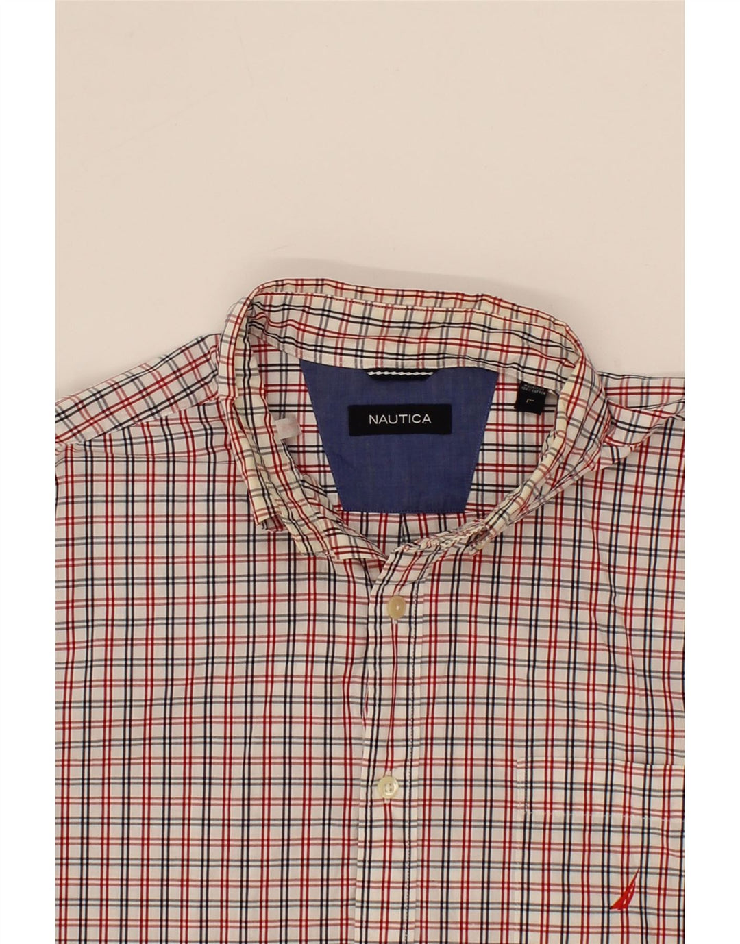 NAUTICA Mens Shirt Large Red Check Cotton Vintage Nautica and Second-Hand Nautica from Messina Hembry 