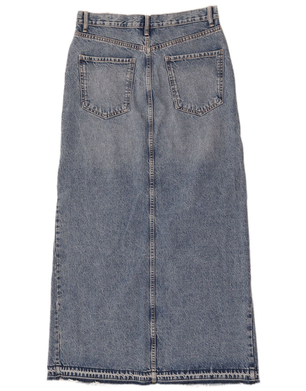 Zara Falda Maxi Vaquera Mediana W28 Azul Algodón