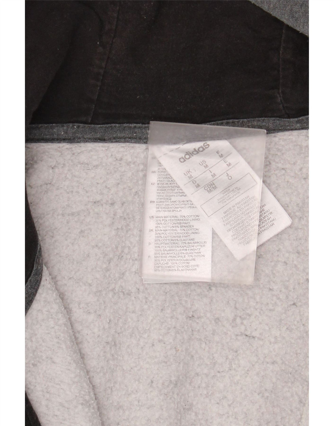 ADIDAS Sudadera con capucha y cremallera para hombre Algodón gris medio
