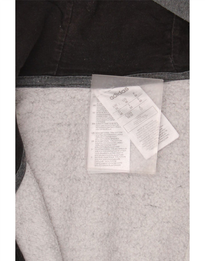 ADIDAS Sudadera con capucha y cremallera para hombre Algodón gris medio