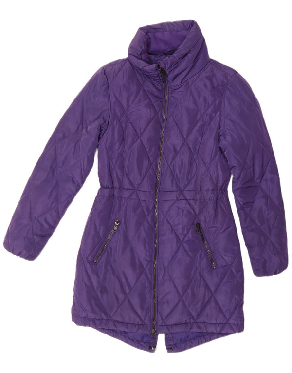 Marks & Spencer Abrigo acolchado para mujer UK 8 Small Poliéster morado
