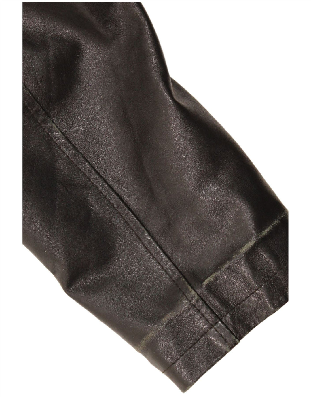 Vintage mujer chaqueta de cuero Reino Unido 14 cuero negro medio