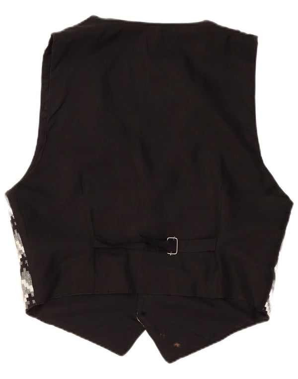 Chaleco vintage para hombre grande negro geométrico