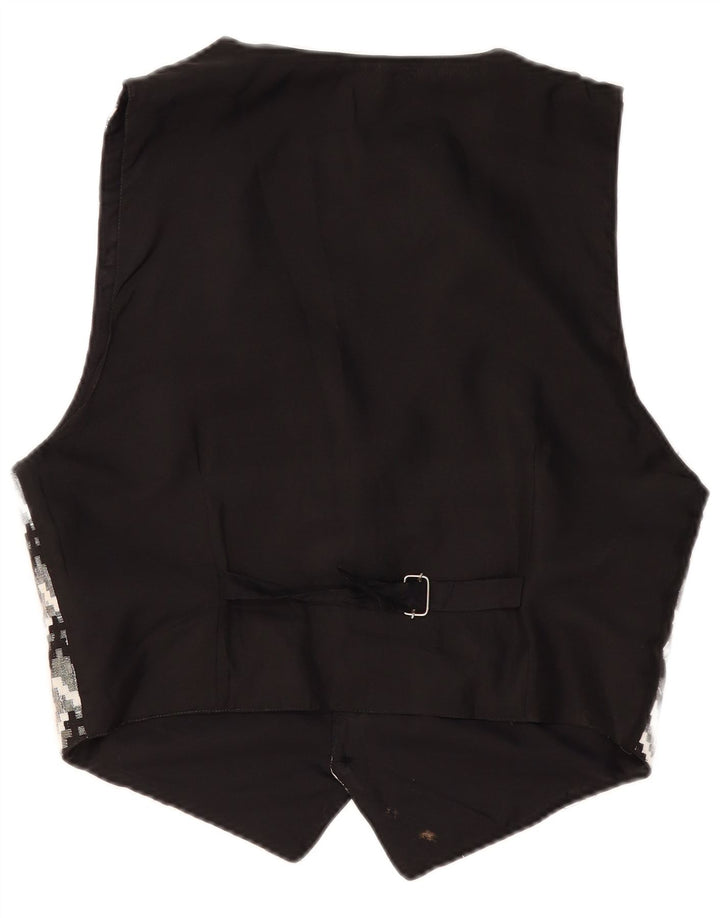Chaleco vintage para hombre grande negro geométrico