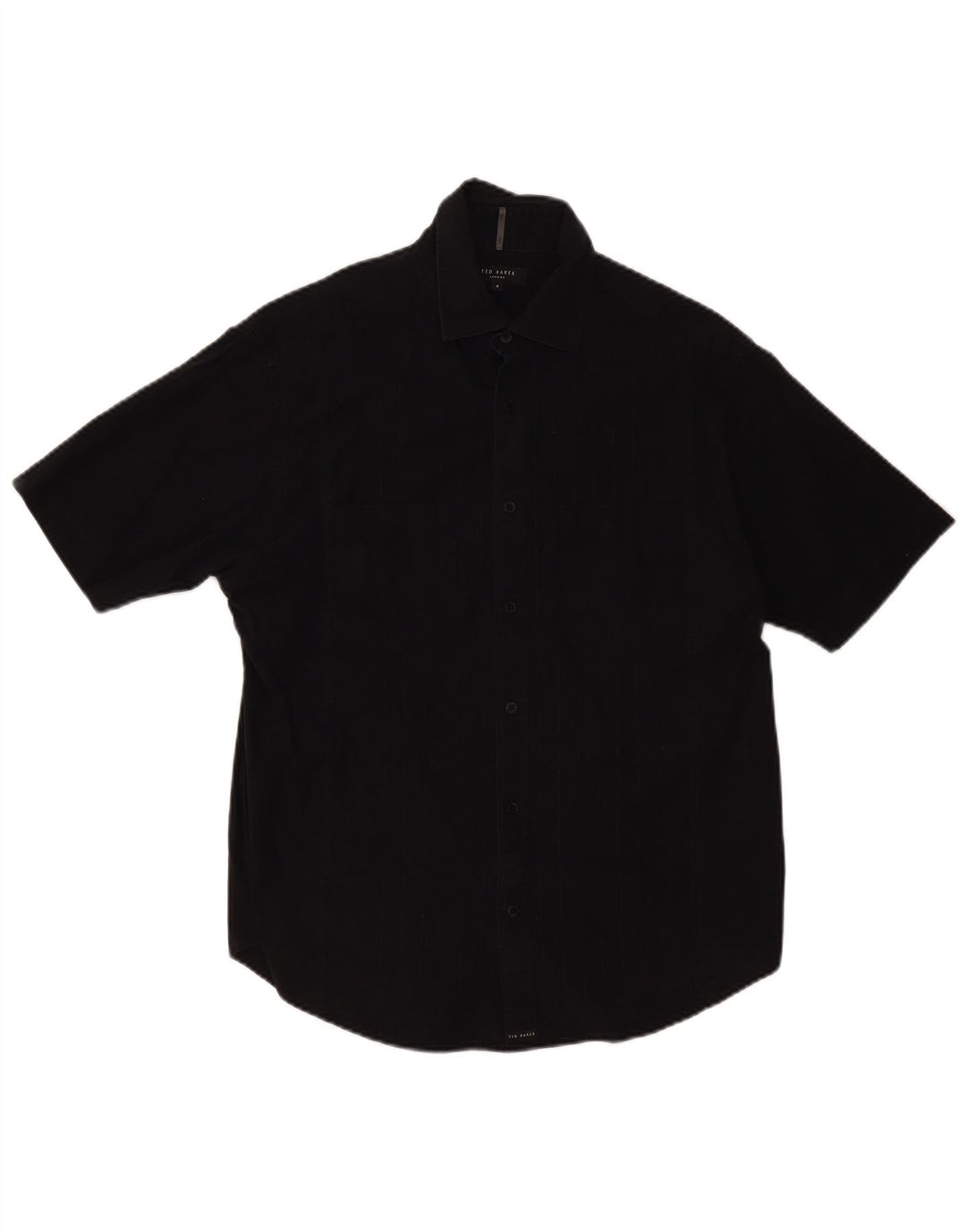 Ted Baker Camisa de manga corta para hombre Talla 4 Grande Algodón negro