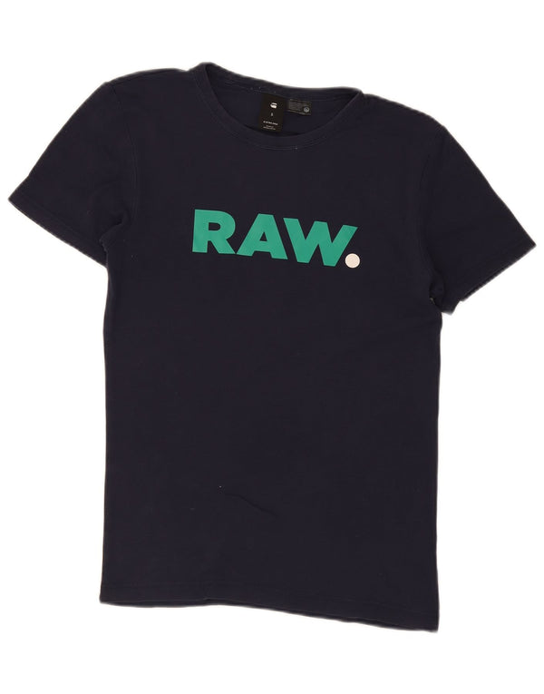 G-Star Hombre Camiseta Gráfica Top Small Azul Marino Algodón