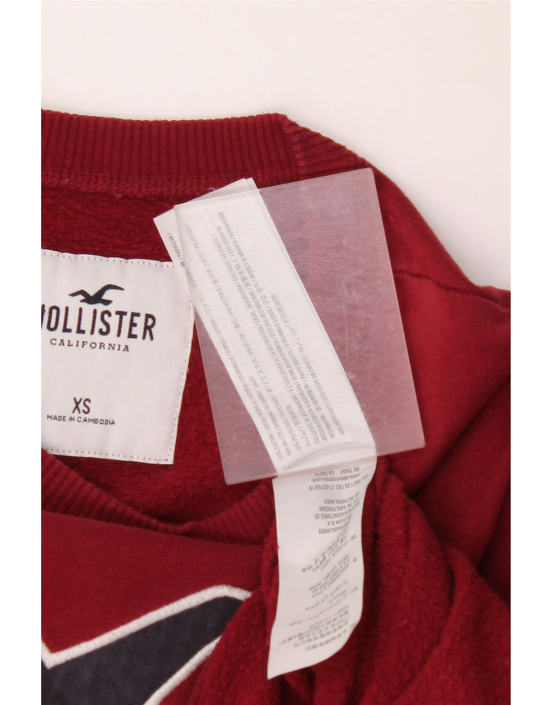 HOLLISTER Sudadera gráfica para hombre Jumper XS Algodón burdeos