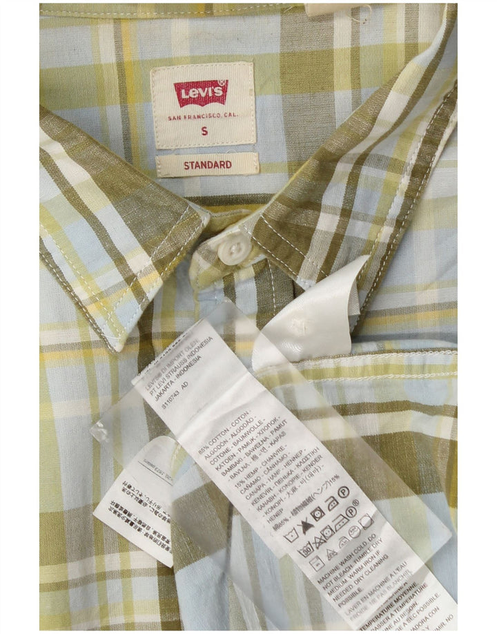 Camisa estándar Levi's de algodón a cuadros verdes pequeños para hombre