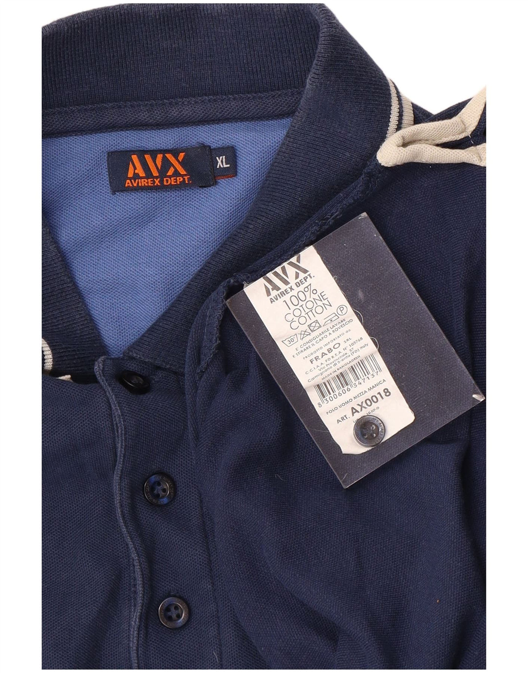 AVIREX Polo Hombre XL Azul Marino Algodón