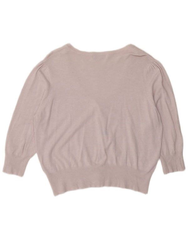 Marks & Spencer Suéter tipo cárdigan de manga 3/4 para mujer UK 20 2XL Viscosa rosa
