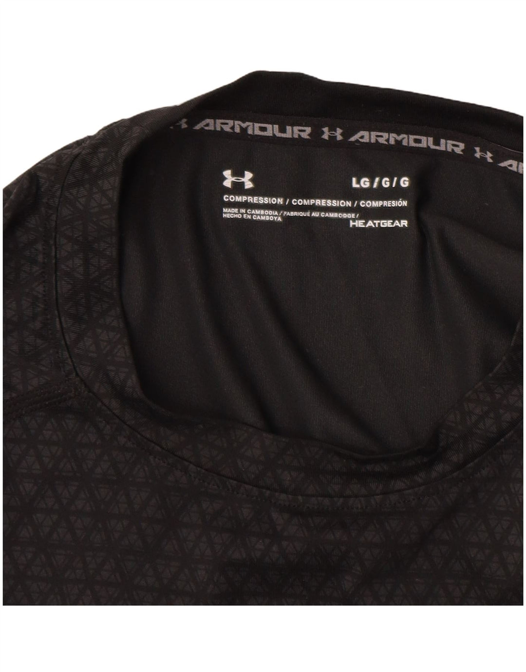 UNDER ARMOUR Camiseta Heat Gear para hombre Top grande gris geométrico sintético